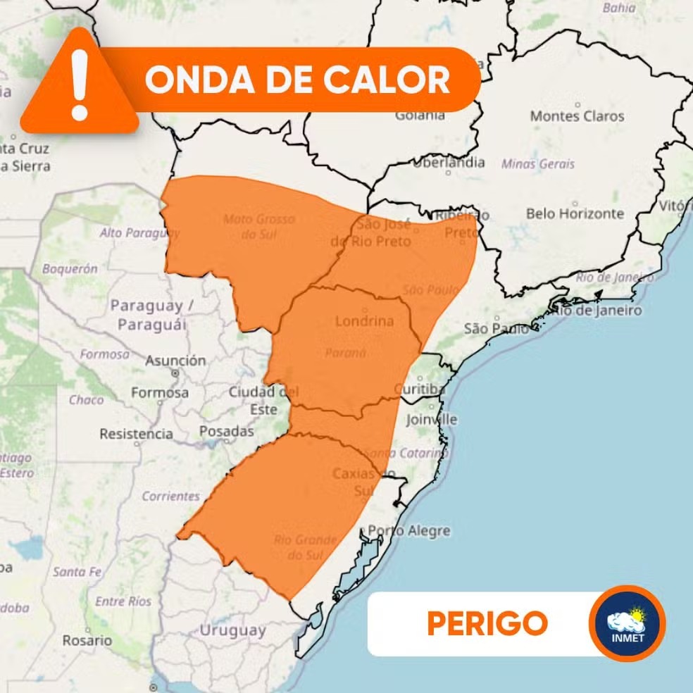 Onda de calor com ‘alerta de perigo’ do Inmet atinge MS e deve durar até a próxima sexta