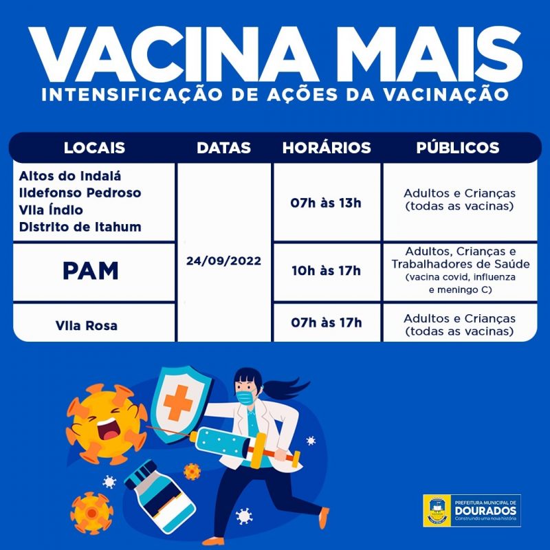 Mutirão de vacinação acontece em seis pontos neste sábado