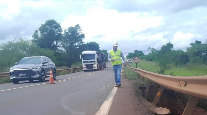 BR-163/MS, em Juti: chuva provoca danos e pista ficará com bloqueio parcial por 20 dias