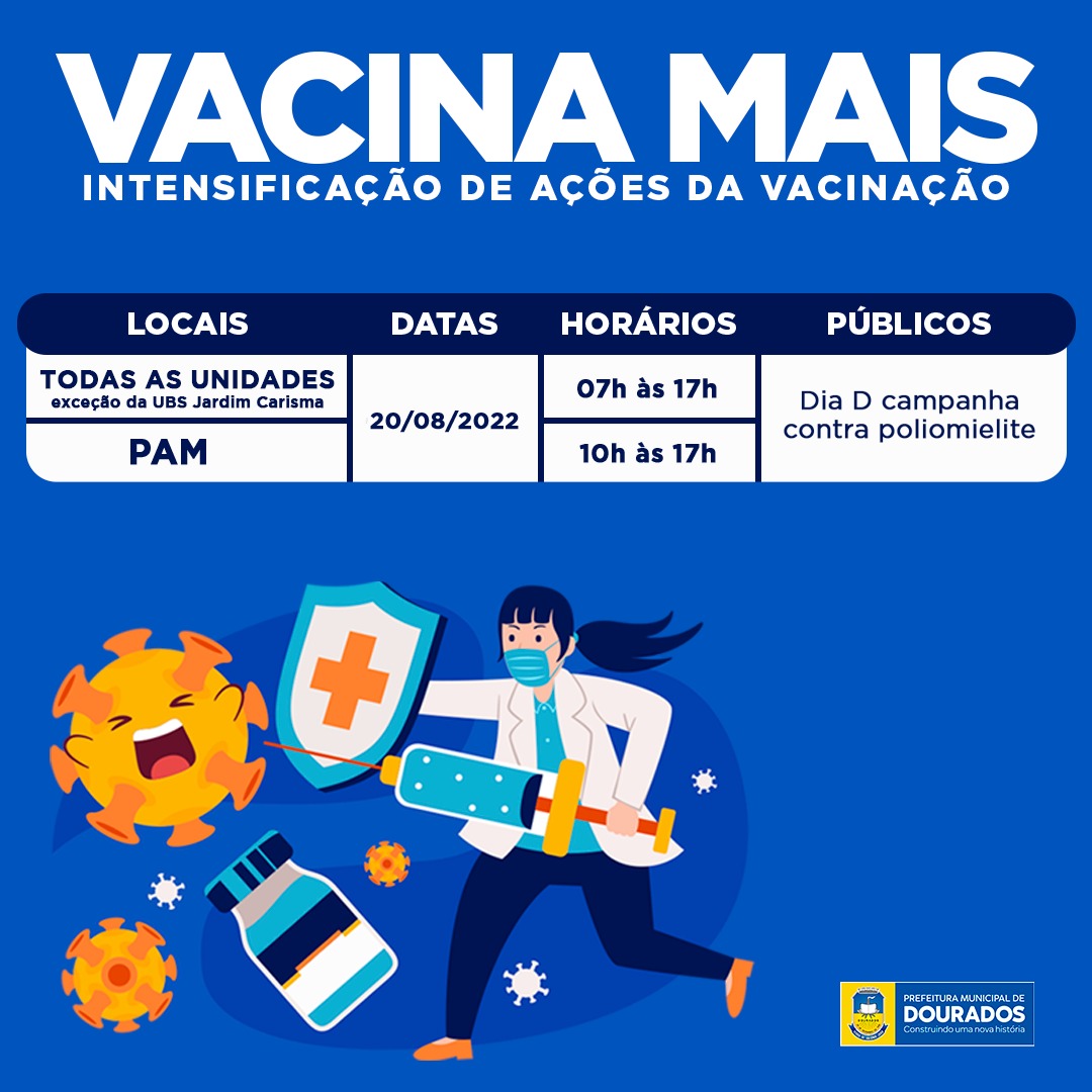 Dia D de Mobilização Nacional de vacinação contra a poliomielite acontece neste sábado