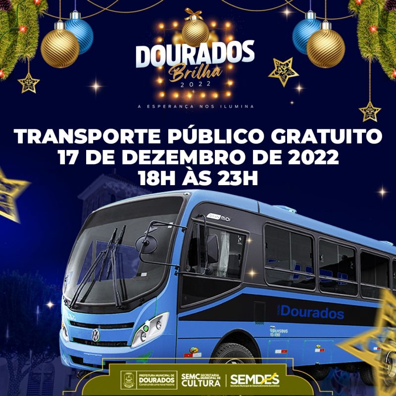 ``Dourados Brilha``: Prefeitura concede transporte gratuito na noite de sábado