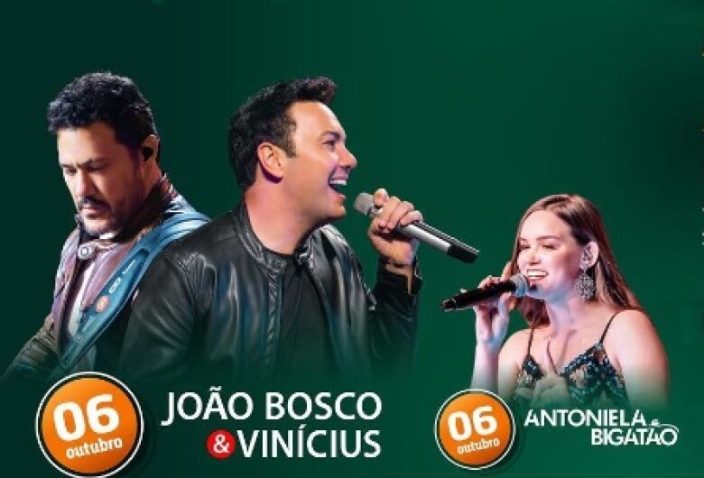 João Bosco & Vinícius e Antoniela Bigatão são as atrações do dia 6 no Rodeio