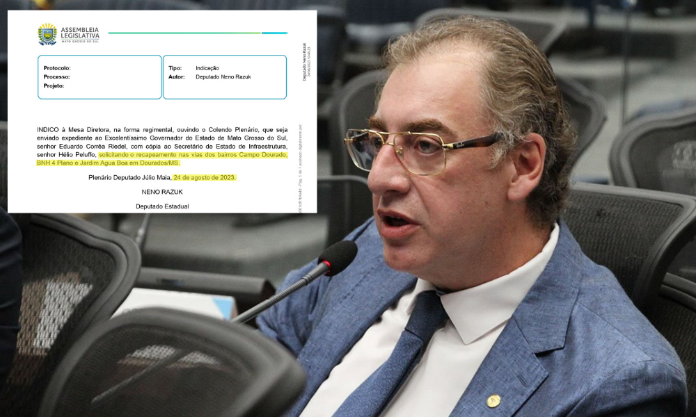 Riedel atende indicação de Neno Razuk e ruas do Água Boa e BNH 4º Plano serão recapeadas em Dourados