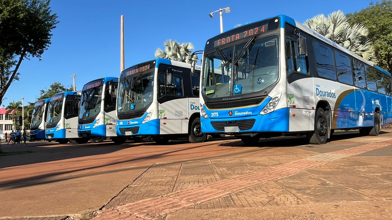Com passagem a R$ 3,25, Dourados recebe cinco ônibus para frota do transporte coletivo