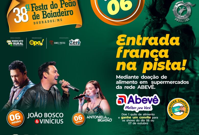 João Bosco & Vinícius e Antoniela Bigatão são atrações de hoje no rodeio