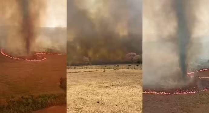 Bombeiros filmam fogo subterrâneo, fenômeno raro que dificulta combate aos incêndios