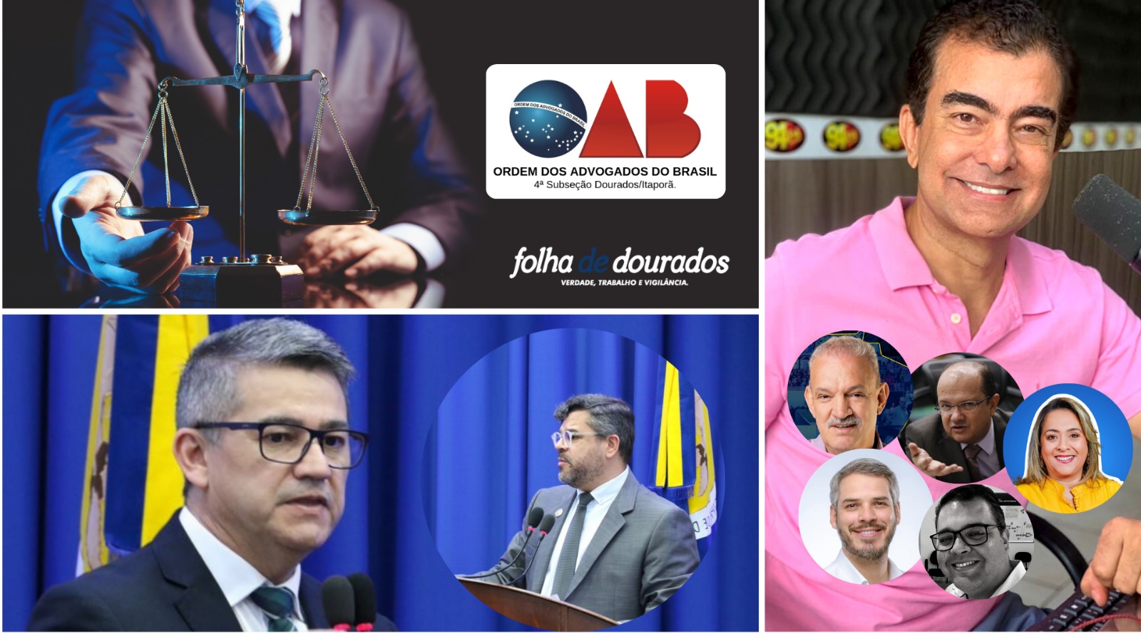 Crise na OAB Dourados/Itaporã, Homofobia, Legislativo, Trânsito, Marçal em 1º e Alan em último