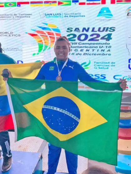 Atleta de MS é bronze em arremesso de peso no Campeonato Sul-Americano