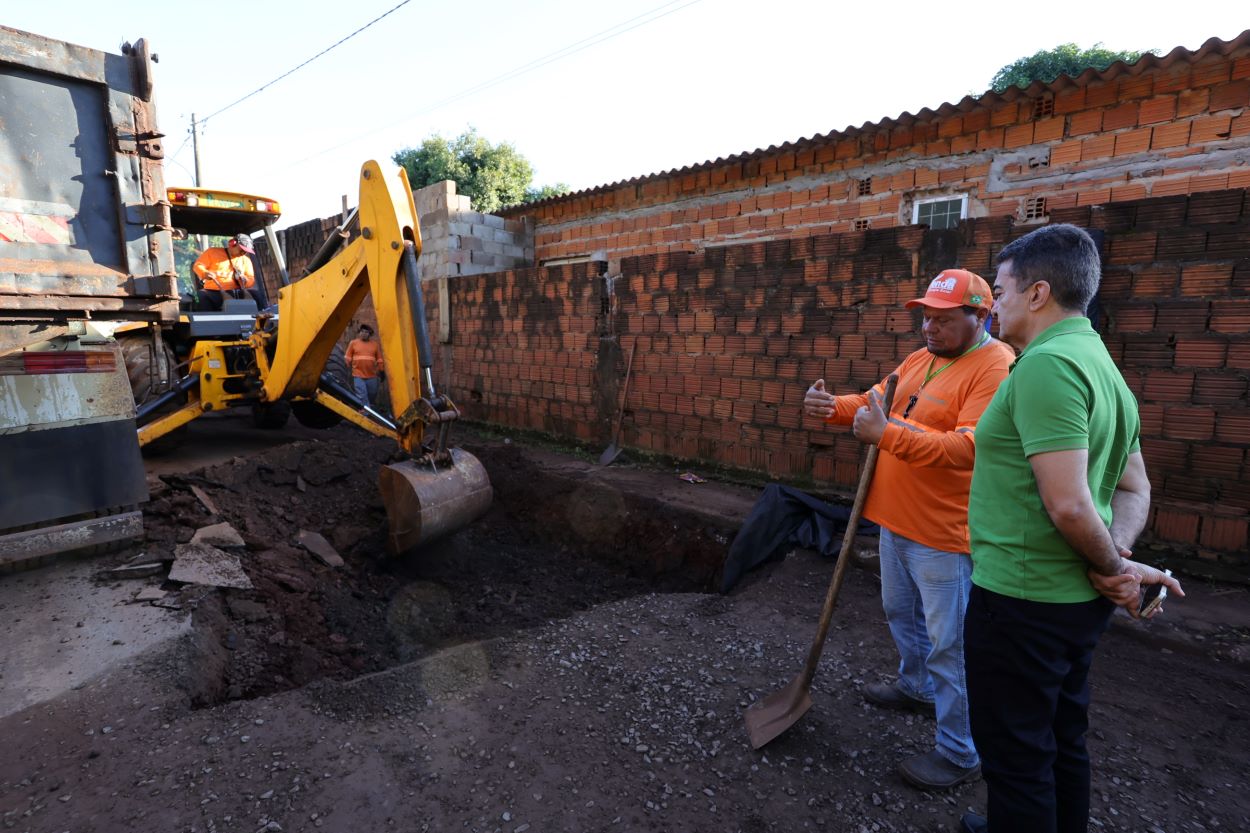 Dourados: obra da prefeitura para recuperar trecho da Via Parque deve terminar em 45 dias