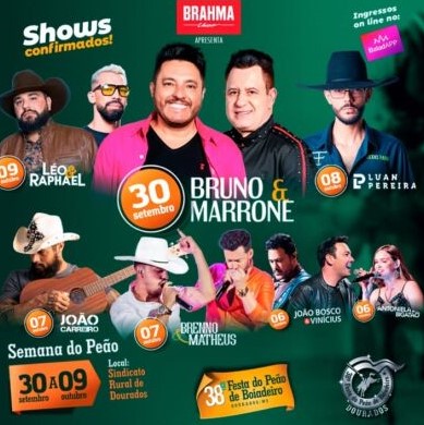 Show de Bruno & Marrone abre oficialmente a 38ª Festa do Peão de Boiadeiro de Dourados